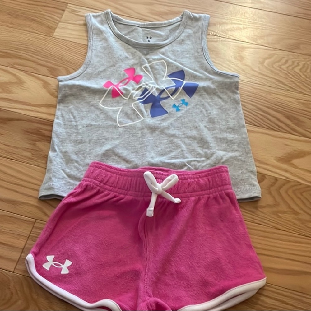 Under Armour Gray Tank with Pink Shorts Set